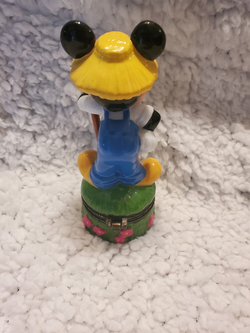1990s Disney's Mickey Mouse "May" Porcelain Box 4" VTG Gardening Mickey - Picture 3 of 6